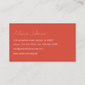 Cartes de visite de design Blue & Orange Chevron (Dos)