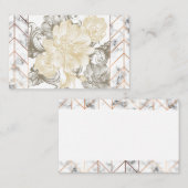 Cartes de visite de design de marbre floral (Devant / Derrière)