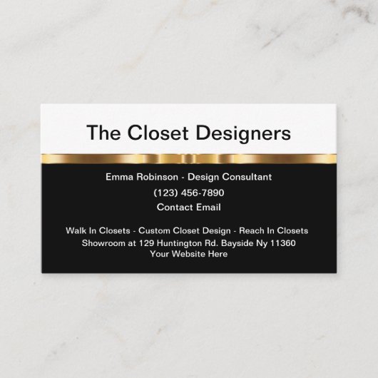 Cartes de visite de design de placards classiques (Devant)