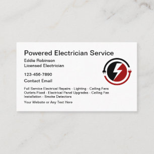 Cartes de visite de design moderne d'électricien