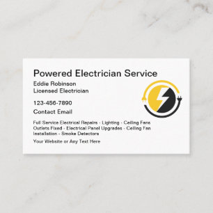 Cartes de visite de design moderne d'électricien