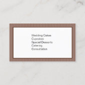 Cartes de visite de dessert de boulangerie (Dos)