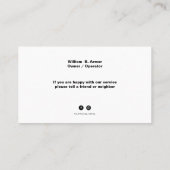 Cartes de visite de détails modernes bleus (Dos)