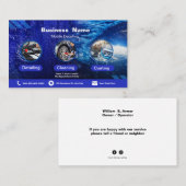 Cartes de visite de détails modernes bleus (Devant / Derrière)