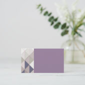 Cartes de visite de diamants géométriques violets (Debout devant)
