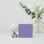 Cartes de visite de diamants géométriques violets (Debout devant)