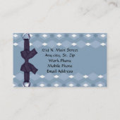 CARTES DE VISITE DE DIAMONDES BLEUS ET BLANCS RÉTR (Dos)