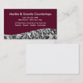 Cartes de visite de distributeur de granit (Devant / Derrière)