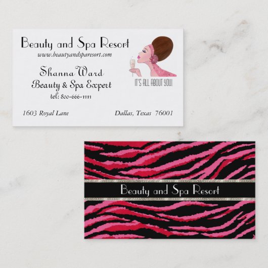 Cartes de visite de diva beauté et spa (Devant / Derrière)