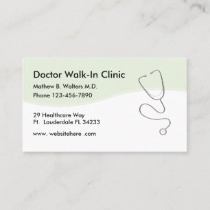 Cartes de visite de docteur Walk In Clinic