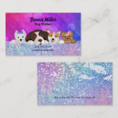 Cartes de visite de Dog Walker (Devant / Derrière)
