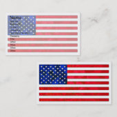 Cartes de visite de DRAPEAU des Etats-Unis (Devant / Derrière)
