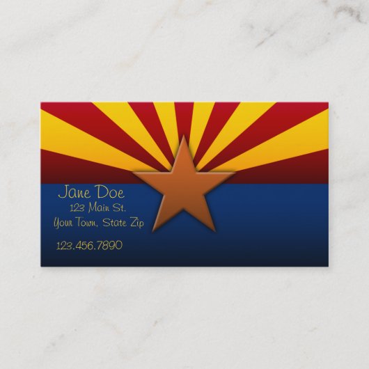 Cartes de visite de drapeau d'état de l'Arizona (Devant)