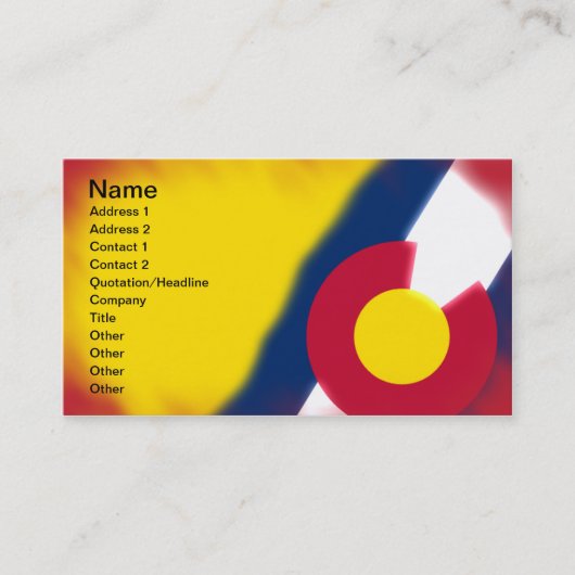 Cartes de visite de drapeau du Colorado (Devant)