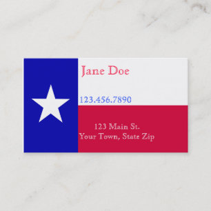 Cartes de visite de drapeau du Texas