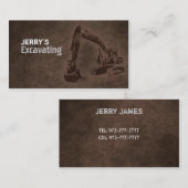 Cartes de visite de excavation (Devant / Derrière)