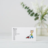 Cartes de visite de fauchage de pelouse de fille (Debout devant)