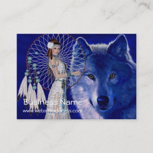 Cartes de visite de femme et de loup D2 de Natif (Devant)