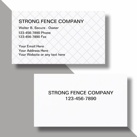 Cartes de visite de Fence Company