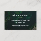 Cartes de visite de ferme de palmiers personnalisa (Dos)