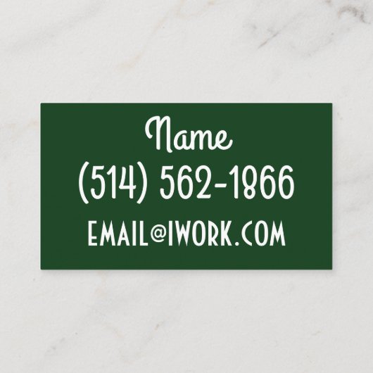 Cartes de visite de feuillage (Dos)