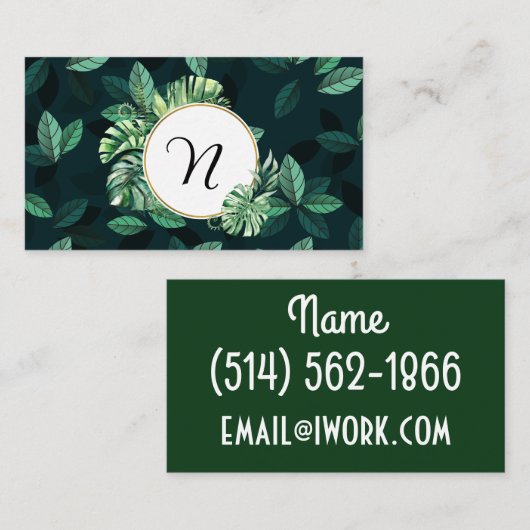 Cartes de visite de feuillage (Devant / Derrière)