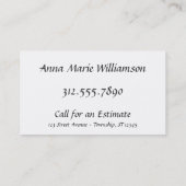 Cartes de visite de fil de couture (Dos)