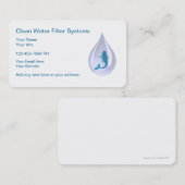 Cartes de visite de filtration de l'eau (Devant / Derrière)