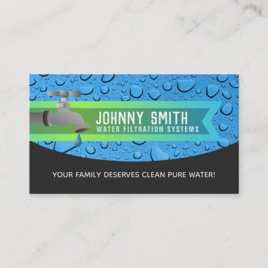 Cartes de visite de filtration de l'eau (Devant)