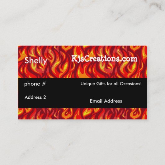 Cartes de visite de Flames Flaming Company (Devant)