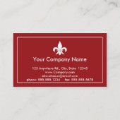 Cartes de visite de Fleur de Lis Ruby (Dos)