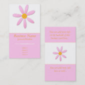 Cartes de visite de fleur de marguerite rose et (Devant / Derrière)