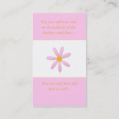 Cartes de visite de fleur de marguerite rose et (Dos)