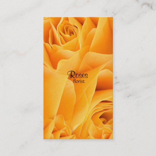 Cartes de visite de fleuriste de roses jaunes (Devant)