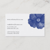 Cartes de visite de fleurs bleu marine (Dos)