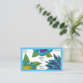 Cartes de visite de fleurs bleues (Debout devant)