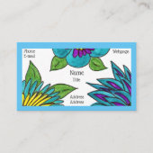Cartes de visite de fleurs bleues (Devant)