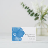 Cartes de visite de fleurs d'aquarelle bleu (Debout devant)