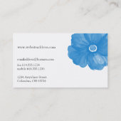 Cartes de visite de fleurs d'aquarelle bleu (Dos)