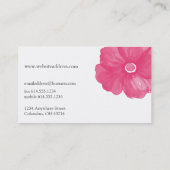 Cartes de visite de fleurs d'aquarelle rose (Dos)