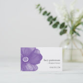 Cartes de visite de fleurs d'aquarelle violet (Debout devant)