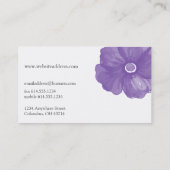 Cartes de visite de fleurs d'aquarelle violet (Dos)