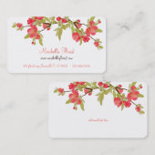 Cartes de visite de fleurs d'arbre rose (Devant / Derrière)