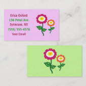 Cartes de visite de Fleurs d'Art Funky (Devant / Derrière)
