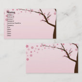 Cartes de visite de fleurs de cerisier (Devant / Derrière)