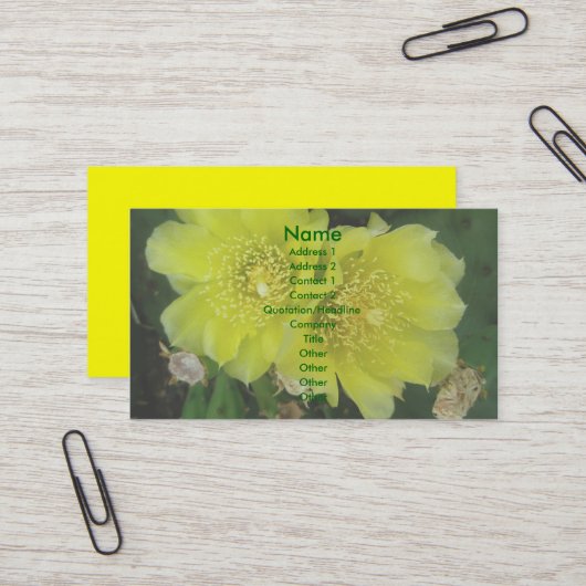 Cartes de visite de fleurs de poires (Devant/Arrière en situation)