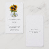 Cartes de visite de fleurs de tournesol (Devant / Derrière)