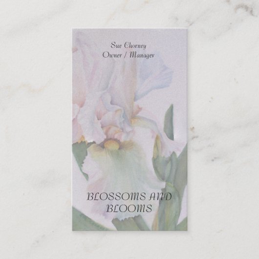 CARTES DE VISITE DE FLEURS D'EAU BLANC IRIS (Devant)