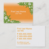 Cartes de visite de fleurs d'hibiscus orange (Devant / Derrière)