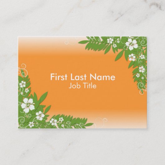 Cartes de visite de fleurs d'hibiscus orange (Devant)